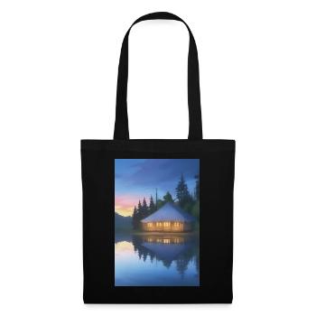 Charming lakeside cabin - Tote Bag - black - Front