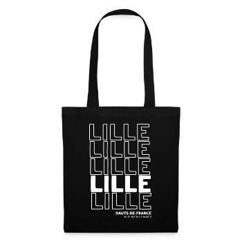 Lille Schriftzug Muster HautsdeFrance - Stoffbeutel - Schwarz - Vorne