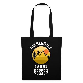Naturliebhaber Wandern Statement Wanderer Berge - Stoffbeutel - Schwarz - Vorne