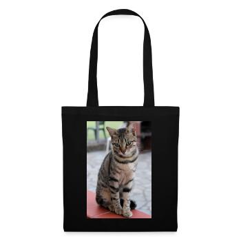 Katze Kätzchen Poster Katzenposter - Stoffbeutel - Schwarz - Vorne