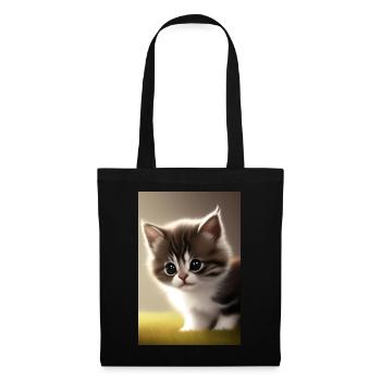 Bébé chat - Sac en tissu - noir - Devant
