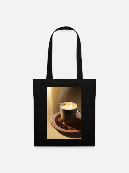 Kaffee, Kaffeebohnen - Stoffbeutel - Schwarz