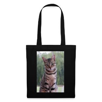 Katze Kätzchen - Stoffbeutel - Schwarz - Vorne