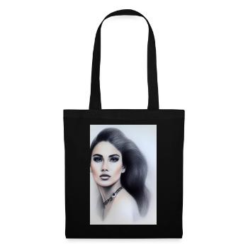 Femme avec des bijoux - Sac en tissu - noir - Devant