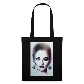 Femme avec des bijoux - Sac en tissu - noir - Devant