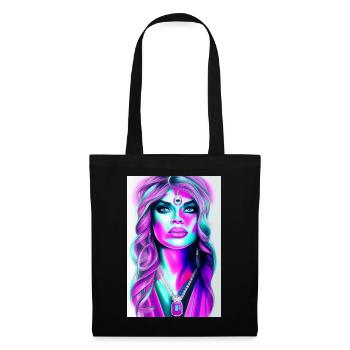 Femme avec des bijoux - Sac en tissu - noir - Devant