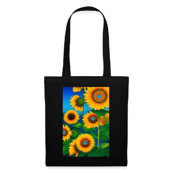 Sonnenblumen - Stoffbeutel - Schwarz - Vorne