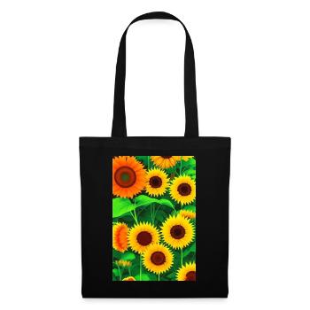 Tournesols - Sac en tissu - noir - Devant