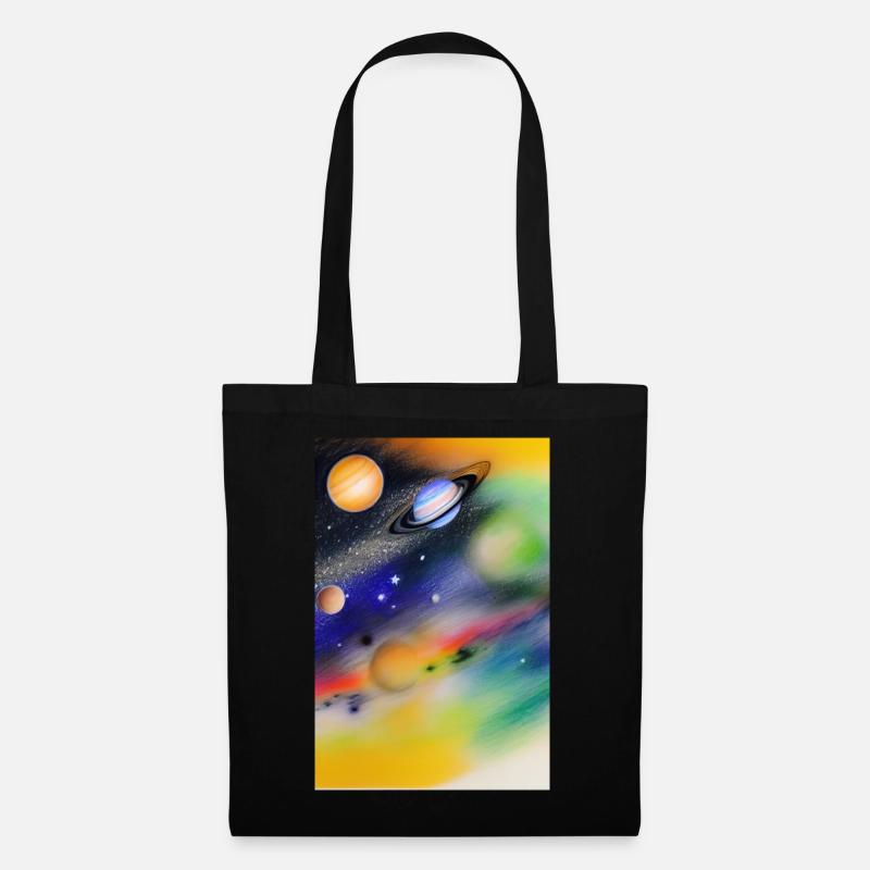 Espace et planètes - Sac en tissu - noir