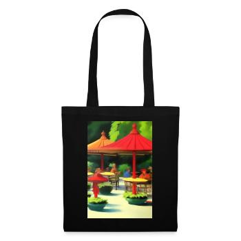 Outdoor Asian Cafe - Tote Bag - black - Front