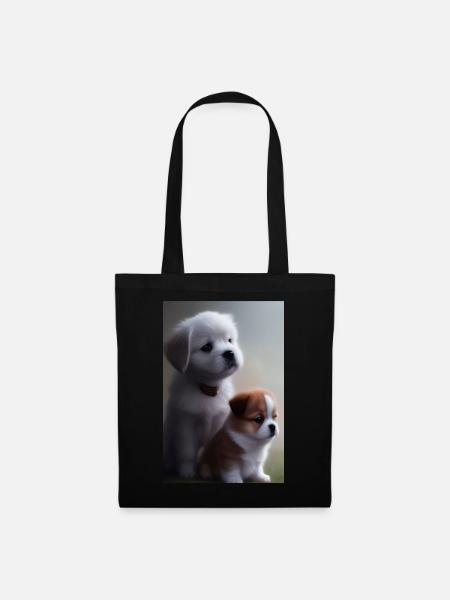 Baby Hund - Stoffbeutel - Schwarz