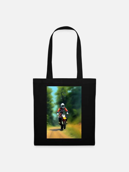 Motocross Fahren - Stoffbeutel - Schwarz