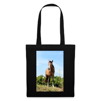Pferd Pferdeposter - Stoffbeutel - Schwarz - Vorne