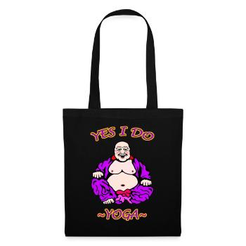 Humorvolle Yoga-Illustration - Stoffbeutel - Schwarz - Vorne