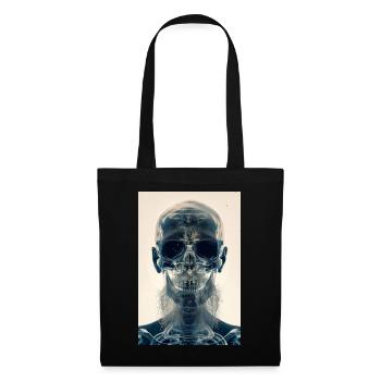 x-ray hipster skull - Tote Bag - black - Front