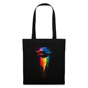Subtle and Cool Dripping Pride Flag Rainbow Design - Tote Bag - black - Front