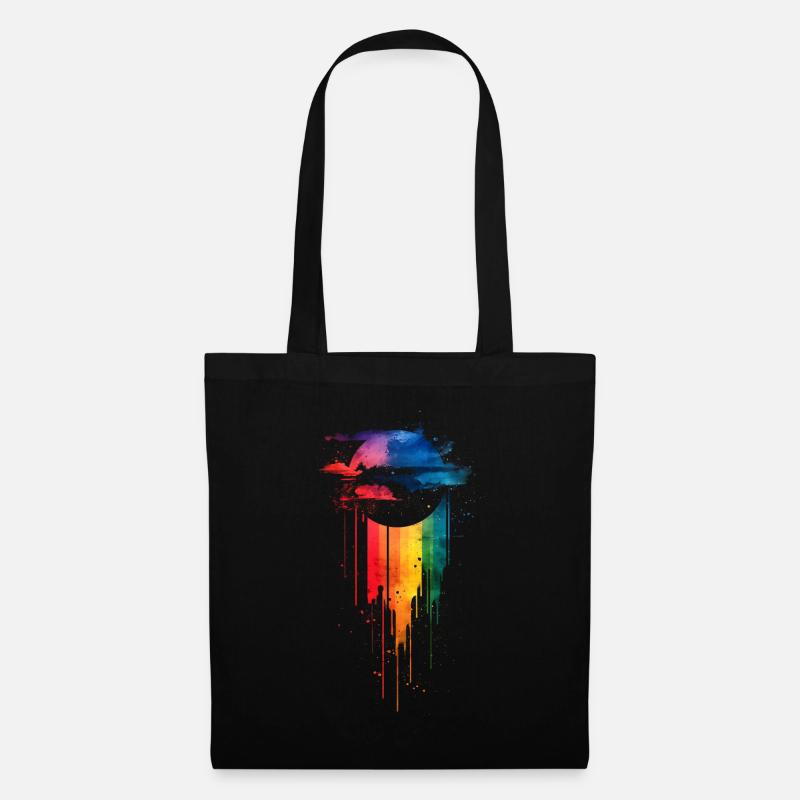 Subtil et cool Dripping Pride drapeau arc en ciel Design - Sac en tissu - noir