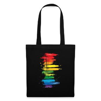 Subtle and Cool Dripping Pride Flag Rainbow Design - Tote Bag - black - Front