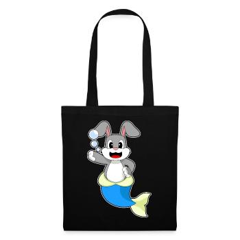 Sirène lapin - Sac en tissu - noir - Devant