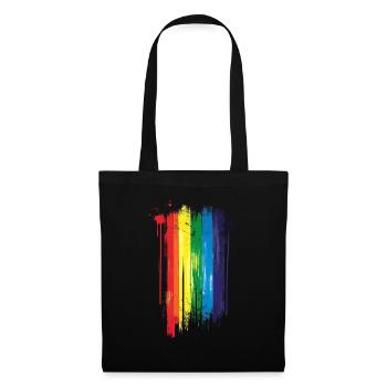 Subtle and Cool Dripping Pride Flag Rainbow Design - Tote Bag - black - Front