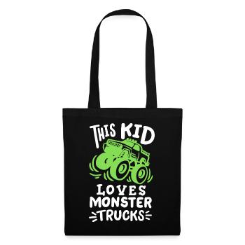Monstertrucks für Kinder - Stoffbeutel - Schwarz - Vorne