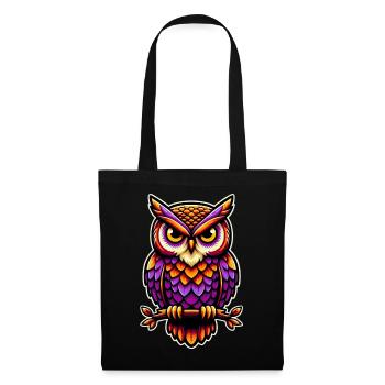Hibou - Sac en tissu - noir - Devant