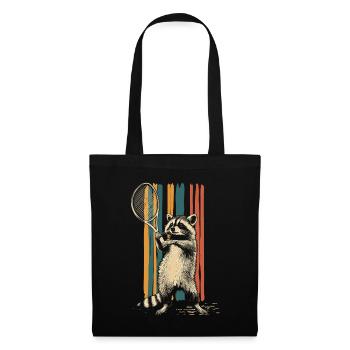 Raton laveur jouant au tennis - Sac en tissu - noir - Devant