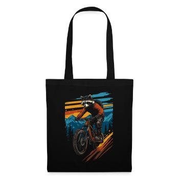Balade en raton laveur VTT vintage - Sac en tissu - noir - Devant