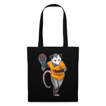 Beutelratte Tennis Tennisschläger - Stoffbeutel - Schwarz - Vorne