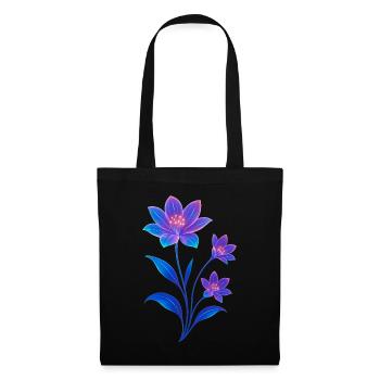 Luminescent Cosmic Flower Design - Tote Bag - black - Front