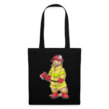 Otter Feuerwehrmann Axt Feuerwehr - Stoffbeutel - Schwarz - Vorne