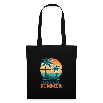 Beach with palm trees and sunset - Tote Bag - black - Front