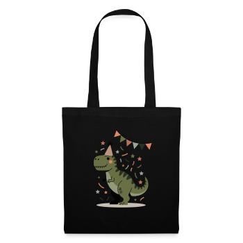 Dino Fête d’anniversaire T-Rex Design Enfants - Sac en tissu - noir - Devant