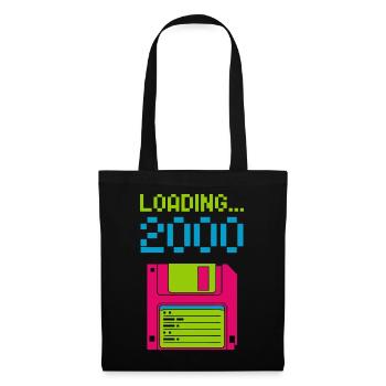 Loading 2000 Disketten-Design Retro Pixel Design - Stoffbeutel - Schwarz - Vorne