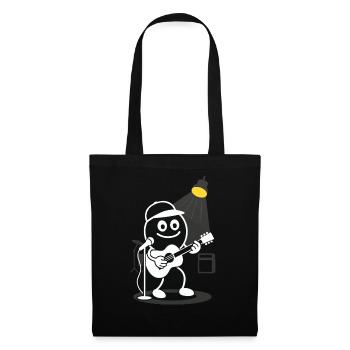 Ribbo plays guitar with heart - Tote Bag - black - Front