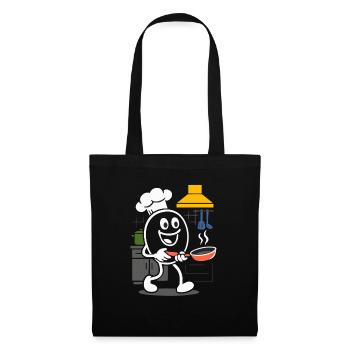 Ribbo as a chef – Funny kitchen and cooking scene - Tote Bag - black - Front