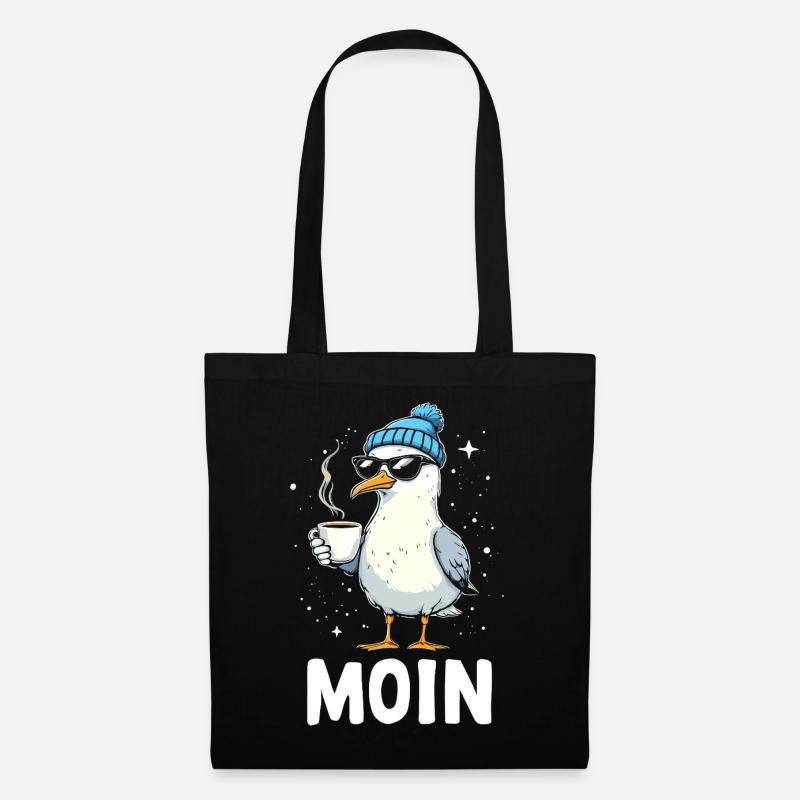 Moin Seagull Coffee Küste Norddeutschland - Stoffbeutel - Schwarz