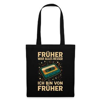 Retro Cassette Design for Nostalgia - Tote Bag - black - Front