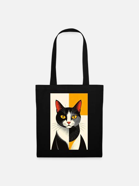 02 Avantgarde Katze R02 - Stoffbeutel - Schwarz