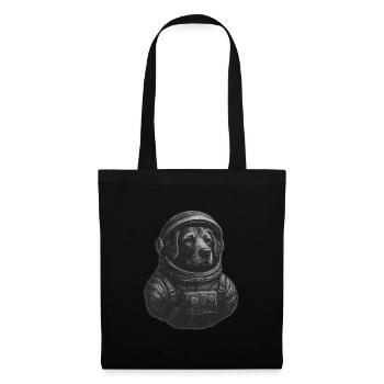 Hund Welpe im Astronautenanzug Astronaut - Stoffbeutel - Schwarz - Vorne
