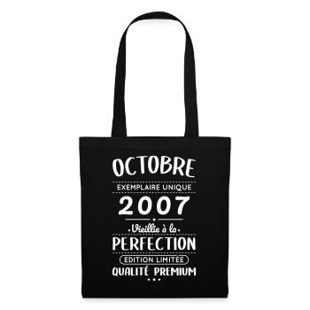 18th Birthday - October 2007 Perfection - Tote Bag - black - Front
