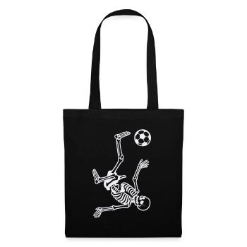 Skeleton with soccer ball makes overhead kick - Tote Bag - black - Front