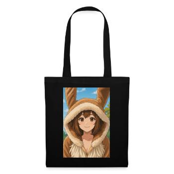 Bunny Hoodie Anime Charm - Tote Bag - black - Front