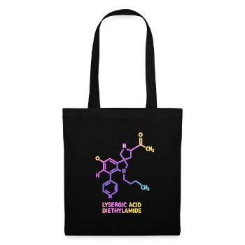Art moléculaire psychédélique LSD - Sac en tissu - noir - Devant