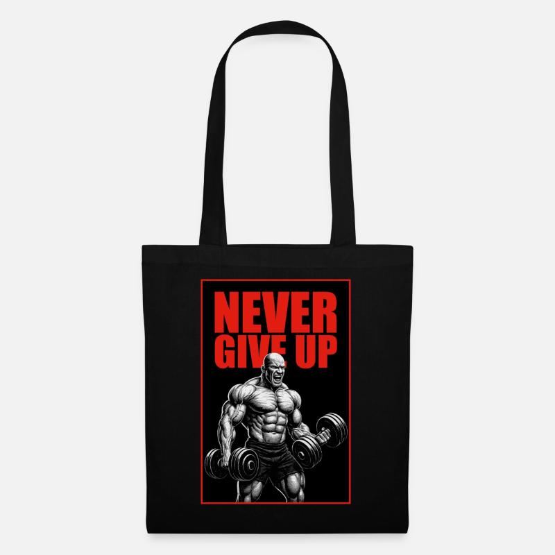 Never_Give_Up - Stoffbeutel - Schwarz