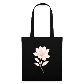 Rosa Magnolie, Blüte - Stoffbeutel - Schwarz - Vorne