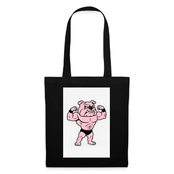 Pink Muscle Bulldog Pose - Tote Bag - black - Front