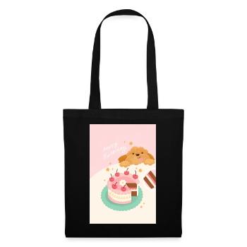 Cute Dog Birthday Cake - Tote Bag - black - Front