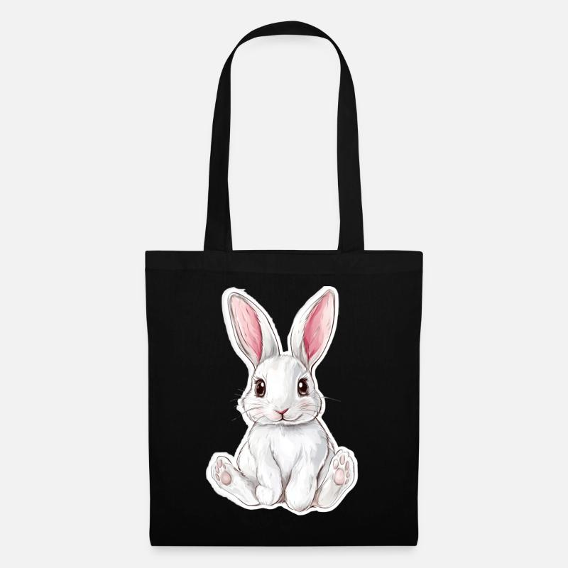 Hase - Stoffbeutel - Schwarz