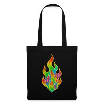 Rainbow Fire Glitter Flame - Tote Bag - black - Front